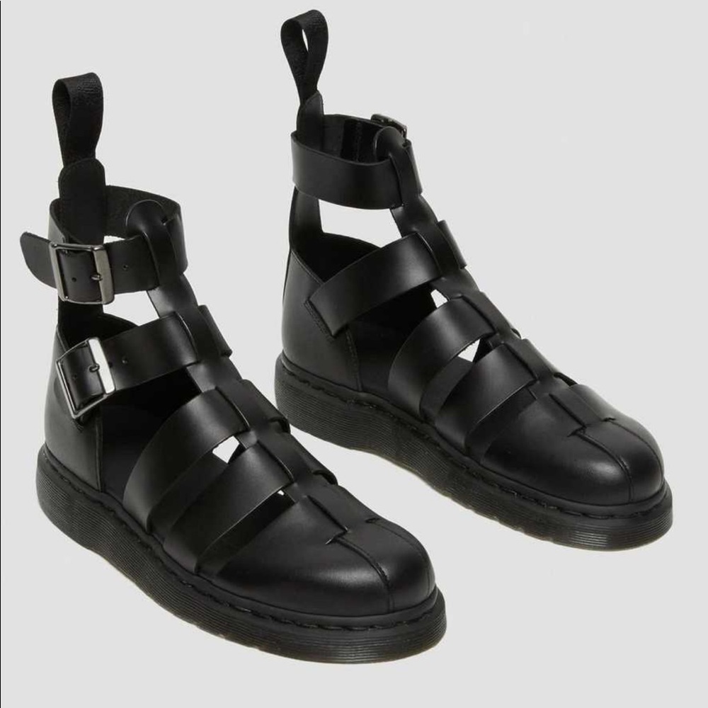 GERALDO LEATHER GLADIATOR SANDALS In box